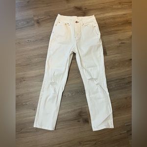 a loved a white distressed high rise jeans size 26